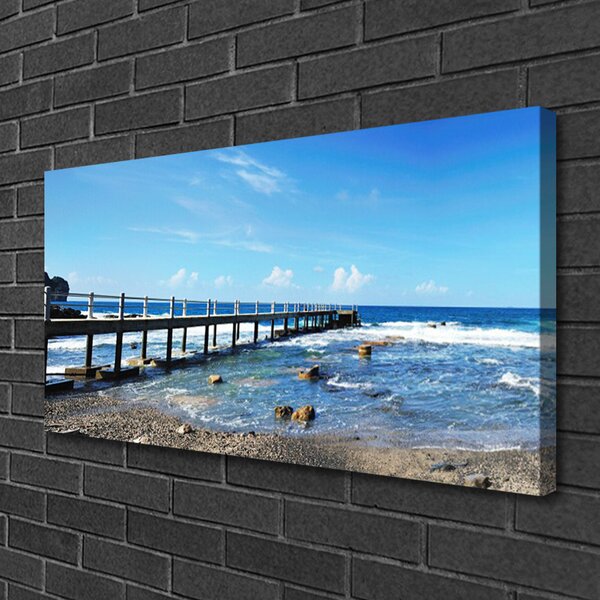 Tablou pe panza canvas Ocean Beach Peisaj albastru
