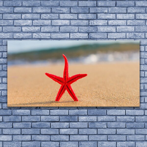 Tablou pe panza canvas Plaja Starfish Art Red