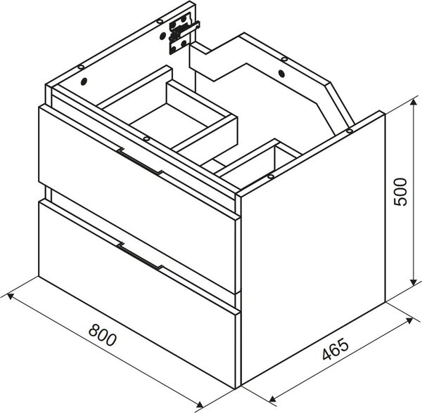 Excellent Tuto 2.0 front dulap 80x2x21.9 cm sub chiuveta pe perete gri MLEX.2151.800.01.GR