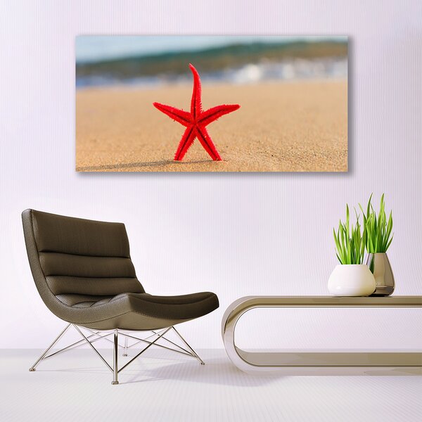 Tablou pe panza canvas Plaja Starfish Art Red