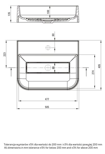 Deante Arnika lavoar 50.5x40.5 cm de blat alb mat CQA_AU5S
