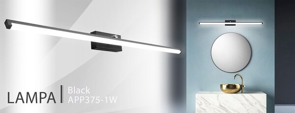 APLICA de baie LED pentru oglinda 20W 100CM APP375-1W negru