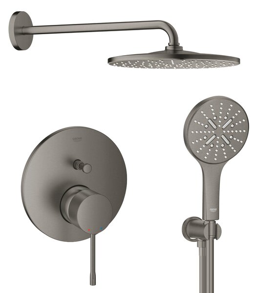 Set cap de duș cu braț Grohe Rainshower 26558AL0, baterie cadă-duș Grohe Essence 24058AL1, 26574AL0, 26658AL0, 28362A01