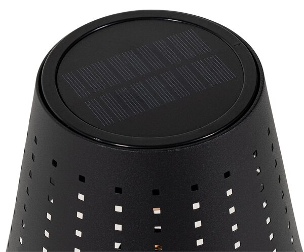 Set de 2 lămpi de masă negre cu LED inclus, reîncărcabile și solare, cu dimmer cu 3 trepte - Ferre