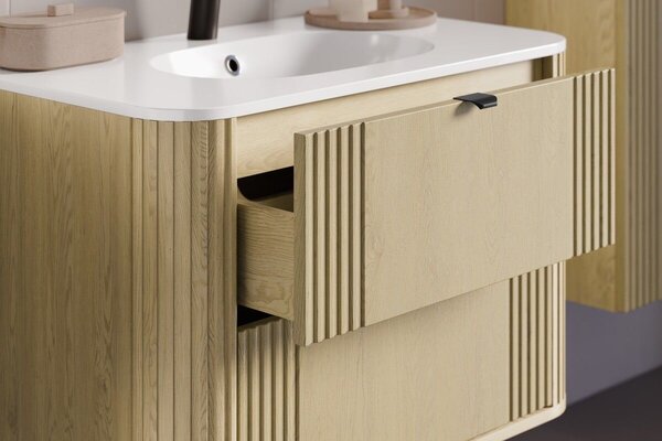 Set dulap Comad Ovalia Cremona OVALIA CREMONA 82-80-46-2S, lavoar Comad Pure PURE WHITE GLOSS UM 80-46