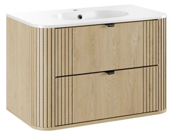 Set dulap Comad Ovalia Cremona OVALIA CREMONA 82-80-46-2S, lavoar Comad Pure PURE WHITE GLOSS UM 80-46
