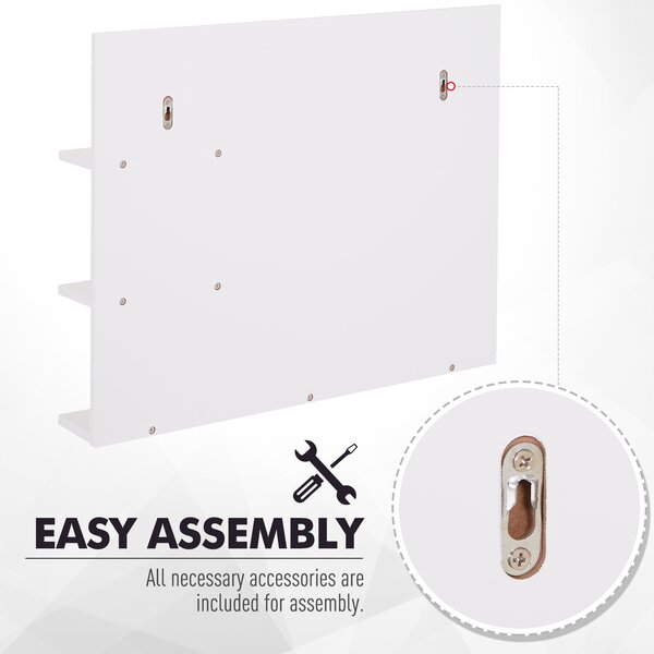 Kleankin Dulap Oglindă Baie cu 3 Rafturi Spațiu Depozitare MDF Alb 60x10x48cm | Aosom Romania