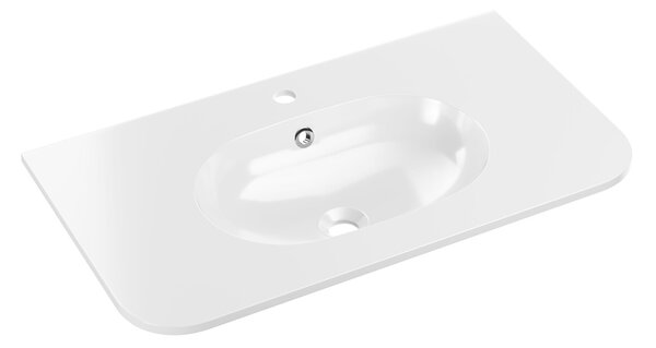 Comad Pure lavoar 80x46 cm semicircular mobilier alb luciu PURE WHITE GLOSS UM 80-46