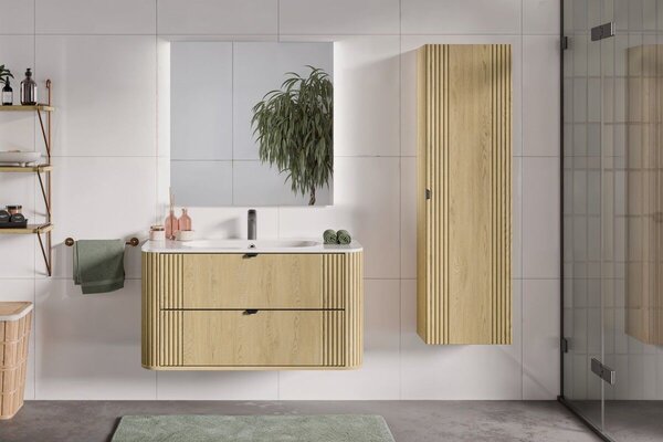 Set dulap Comad Ovalia Cremona OVALIA CREMONA 82-80-46-2S, lavoar Comad Pure PURE WHITE GLOSS UM 80-46