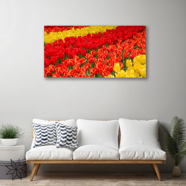 Tablou pe panza canvas Lalele Floral Roșu Galben