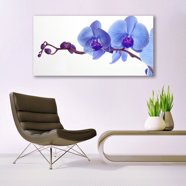 Tablou pe panza canvas Flori Floral Albastru Violet