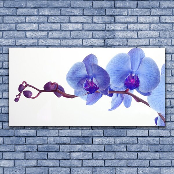 Tablou pe panza canvas Flori Floral Albastru Violet