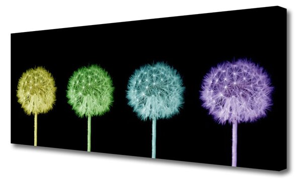 Tablou pe panza canvas Păpădie Floral Galben Verde Albastru Violet
