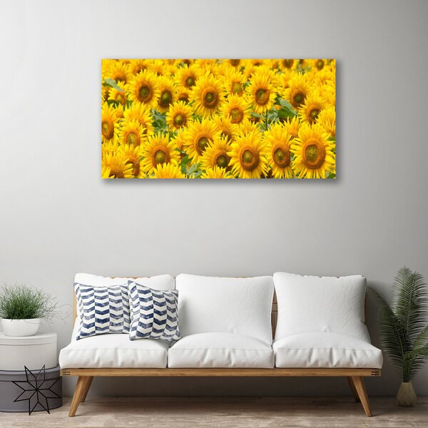 Tablou pe panza canvas Floarea soarelui Floral Galben Maro Verde