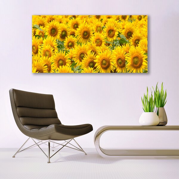 Tablou pe panza canvas Floarea soarelui Floral Galben Maro Verde