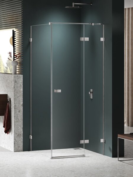 New Trendy Avexa Nickel Brushed cabină de duș 90x90 cm pătrat nichel periat/sticlă transparentă EXK-8509