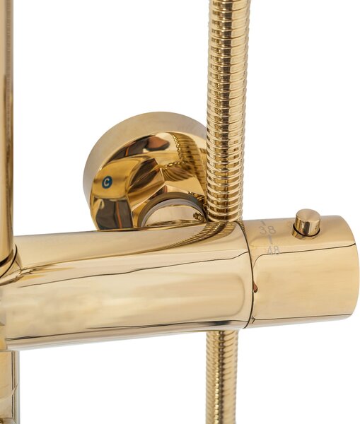 Set de dus cu termostat Lungo Gold Auriu