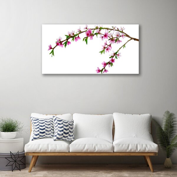 Tablou pe panza canvas Filiala Flori Natura Roz Violet Verde Maro