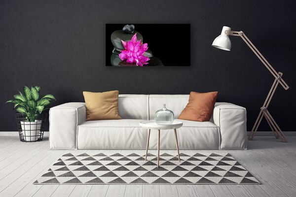 Tablou pe panza canvas Pietrele florale flori roz gri