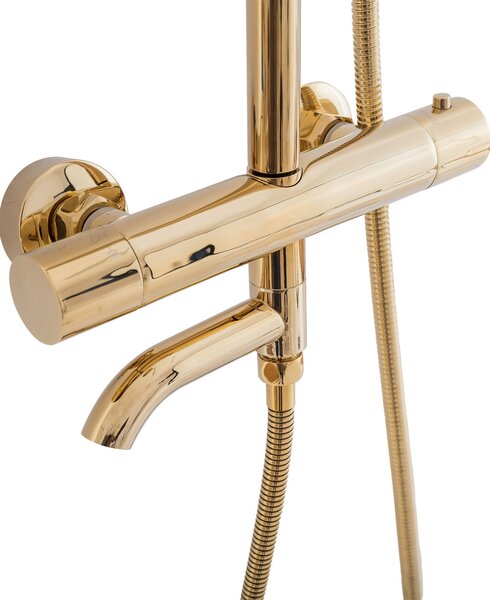Set de dus cu termostat Lungo Gold Auriu
