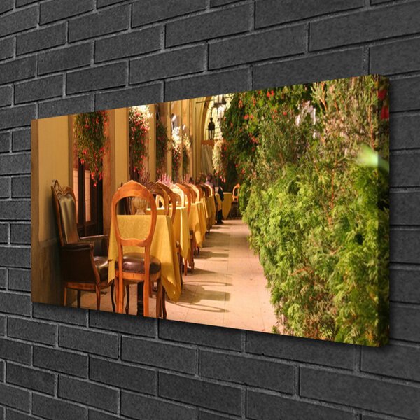 Tablou pe panza canvas Restaurant Arhitectura Brun Verde