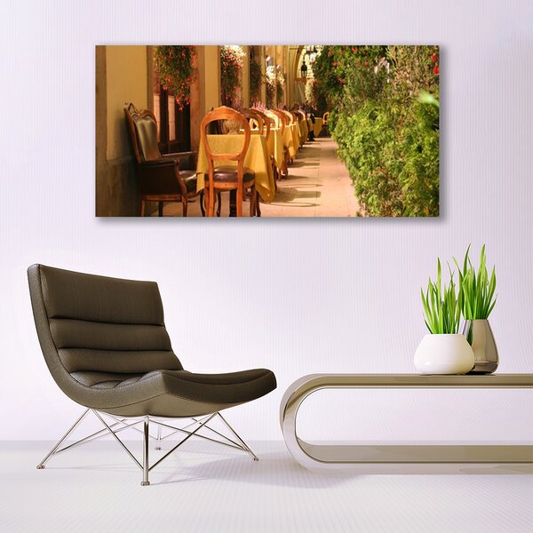 Tablou pe sticla Restaurant Arhitectura Brun Verde