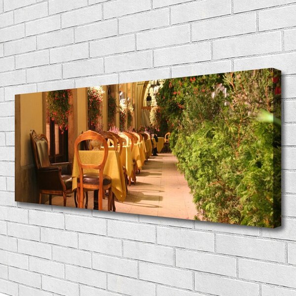 Tablou pe panza canvas Restaurant Arhitectura Brun Verde