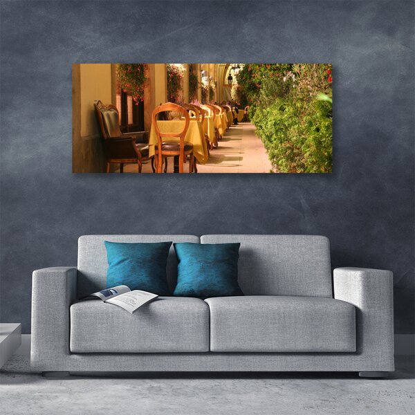 Tablou pe panza canvas Restaurant Arhitectura Brun Verde