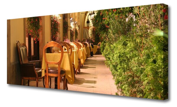 Tablou pe panza canvas Restaurant Arhitectura Brun Verde