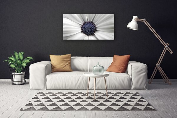 Tablou pe panza canvas Flower Floral Alb Gri Violet