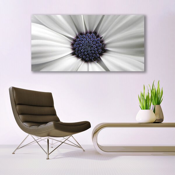Tablou pe panza canvas Flower Floral Alb Gri Violet