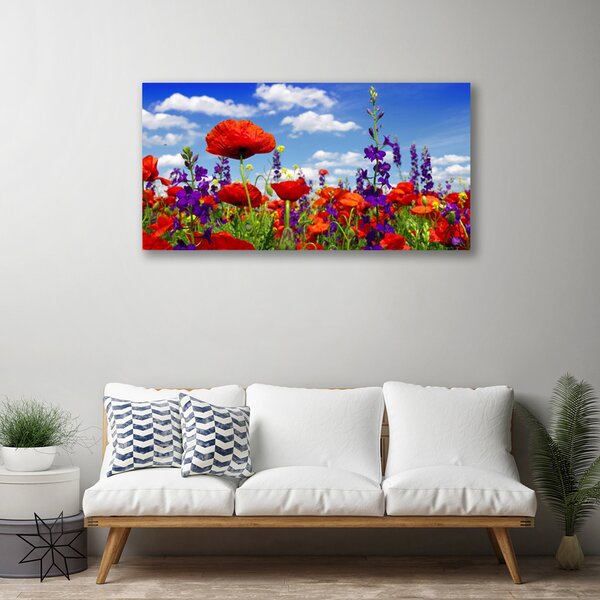 Tablou pe panza canvas Lalele Natura Roșu Violet Verde
