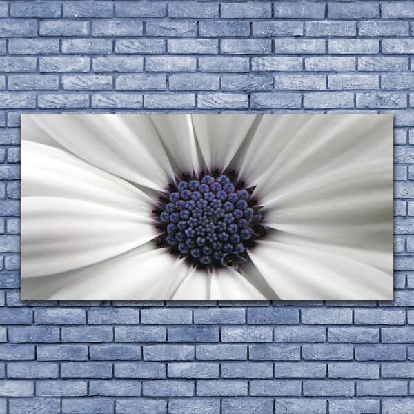 Tablou pe panza canvas Flower Floral Alb Gri Violet