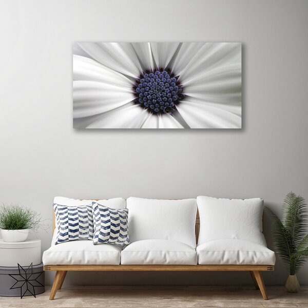 Tablou pe panza canvas Flower Floral Alb Gri Violet