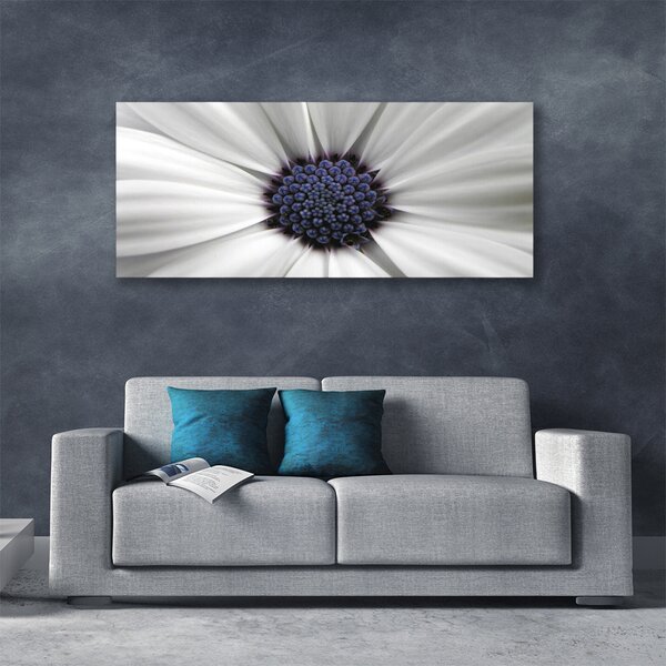 Tablou pe panza canvas Flower Floral Alb Gri Violet