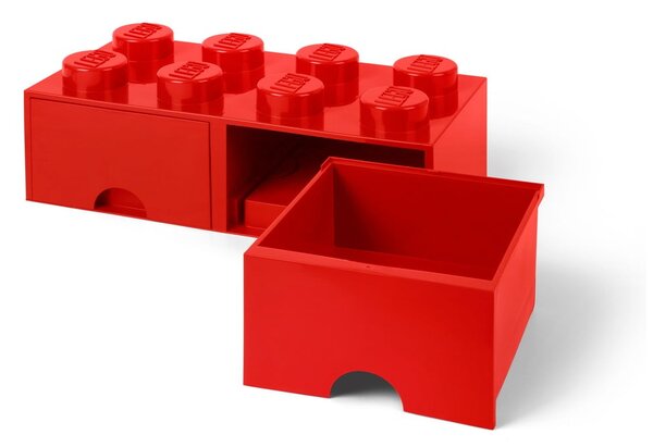 Cutie depozitare cu 2 compartimente LEGO®, roșu