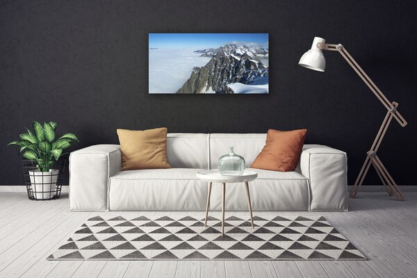 Tablou pe panza canvas Munte Ceață Peisaj Gri Alb