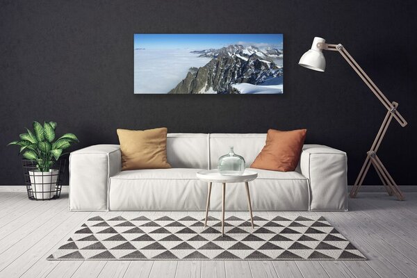 Tablou pe panza canvas Munte Ceață Peisaj Gri Alb