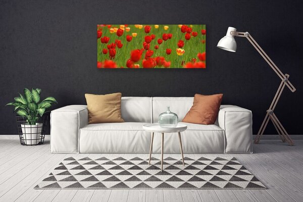 Tablou pe panza canvas Lalele Natura Brun Galben Verde