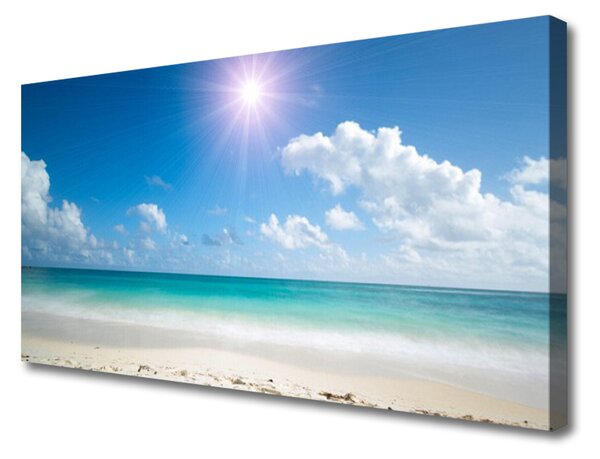 Tablou pe panza canvas Sea Sun Beach Peisaj Alb Albastru