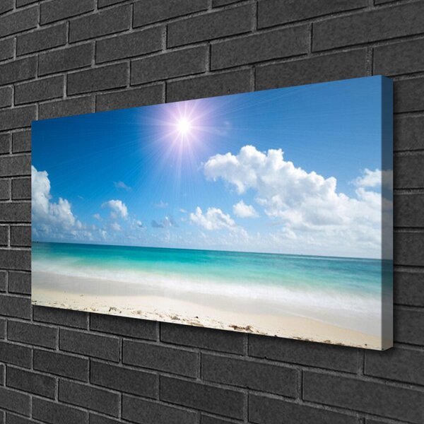 Tablou pe panza canvas Sea Sun Beach Peisaj Alb Albastru