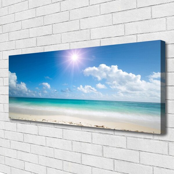 Tablou pe panza canvas Sea Sun Beach Peisaj Alb Albastru