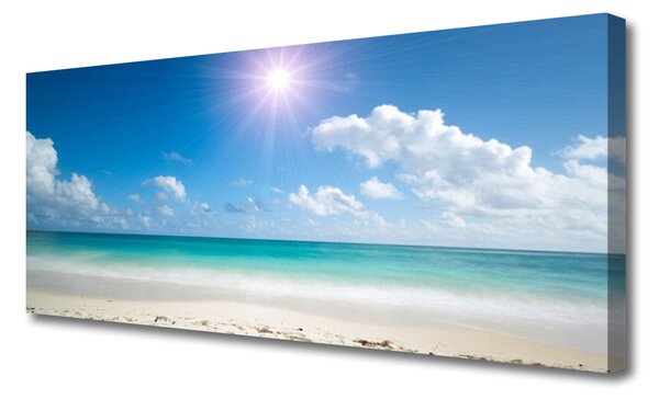 Tablou pe panza canvas Sea Sun Beach Peisaj Alb Albastru