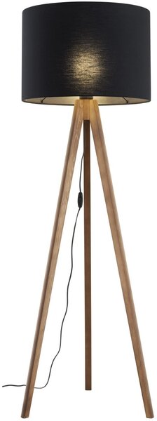 TK Lighting Grand lampă de podea 1x15 W negru-lemn 16005