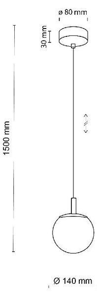 TK Lighting Cadix lampă suspendată 1x8 W auriu 759