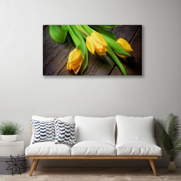 Tablou pe panza canvas Lalele Floral Galben Verde
