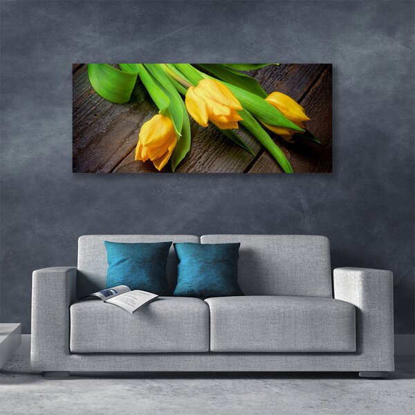 Tablou pe panza canvas Lalele Floral Galben Verde