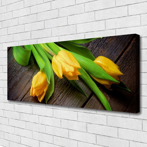 Tablou pe panza canvas Lalele Floral Galben Verde