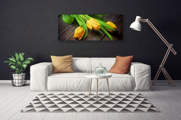Tablou pe panza canvas Lalele Floral Galben Verde