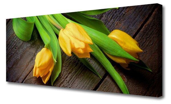 Tablou pe panza canvas Lalele Floral Galben Verde